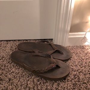 Rainbow Leather FlipFlops